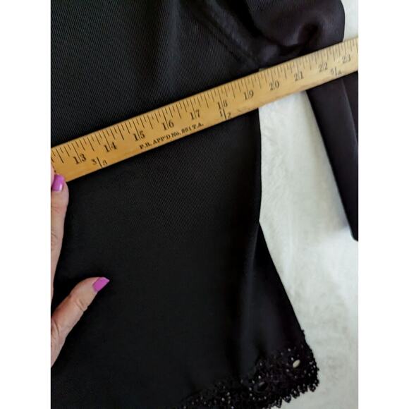 Vtge Joseph A Crochet Sweater Beaded Hem Sz L Bust 39" Length 23.5" - Picture 8 of 10